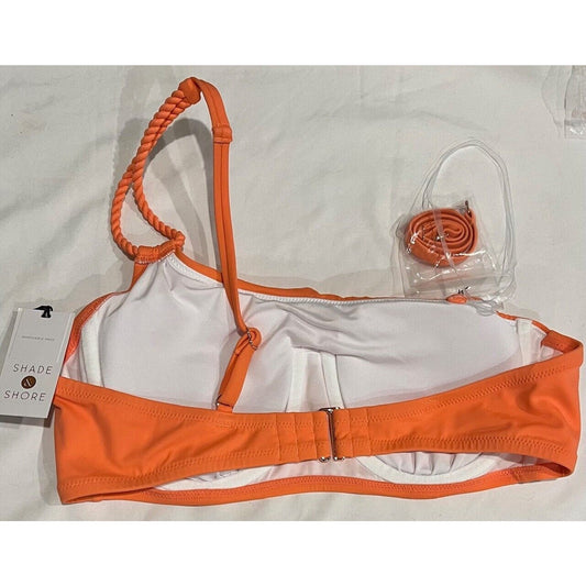 Shade & Shore Women's Braid Detail One Shoulder Bikini Top - Orange 38B