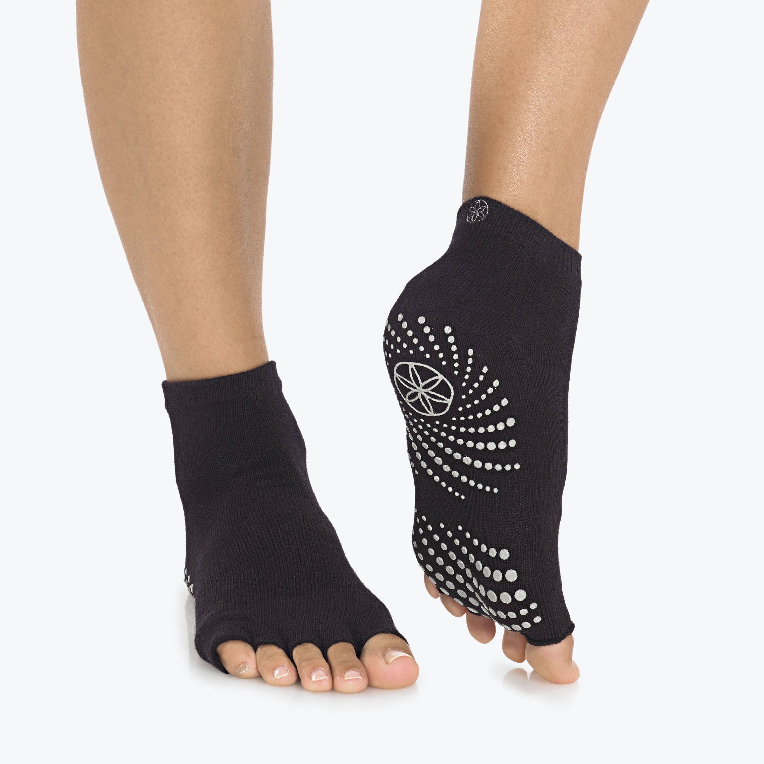 Gaiam Yoga Socks - Toeless Grippy Non Slip Sticky Grip Accessories for Women & Men 2pk