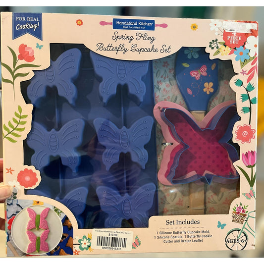 Handstand Kitchen Spring Fling Daisy 3-piece Real Cake Baking Set with Recipe