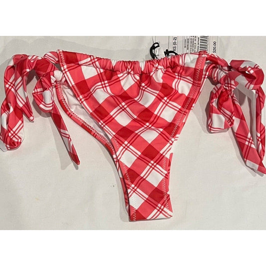 Women's Side-Tie Ultra Cheeky Bikini Bottom - Shade & Shore - Gingham Print - XS