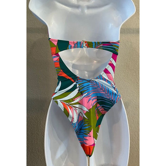 Xhilaration Junior Swimsuit - Tropical Knot Front cut Out One-Piece XS (00)