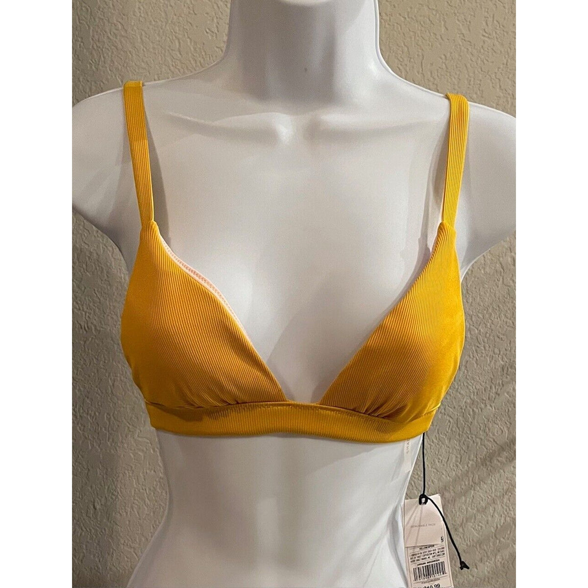 Women's Ribbed Triangle Bikini Top - Shade & Shore - Yellow - XS