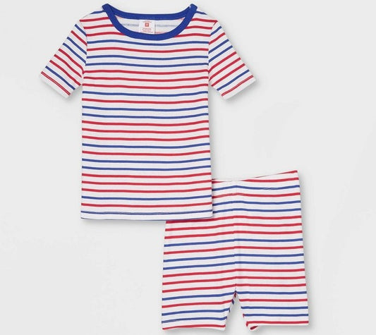 Toddler Americana Striped Matching Pajama Set -  3T