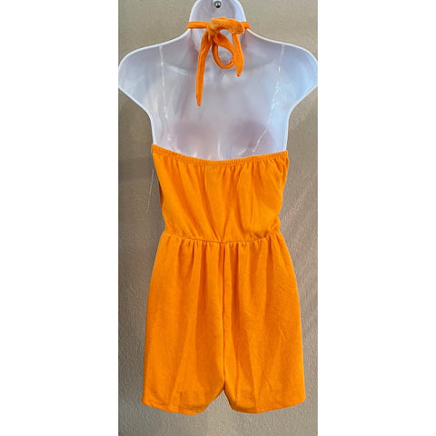 Wild Fable Women's Towel Terry Romper Orange - M