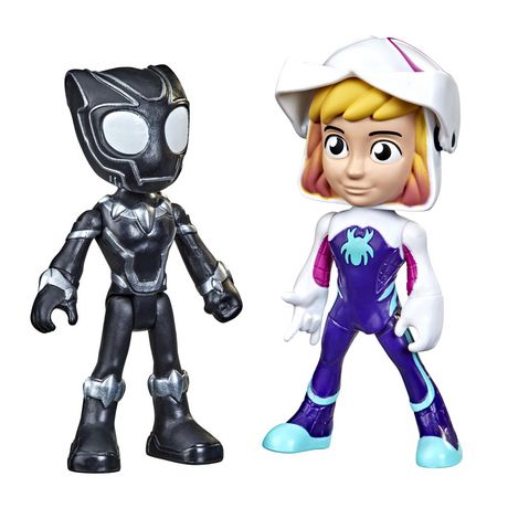 Spider-Man Spidey and His Amazing Friends Ghost-Spider and Black Panther Reveal Hero Figure 2-Pack