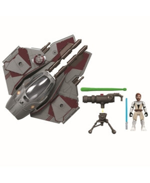 Star Wars Mission Fleet: 7in Jedi Starfighter & Obi-Wan Kenobi Action Figure Set