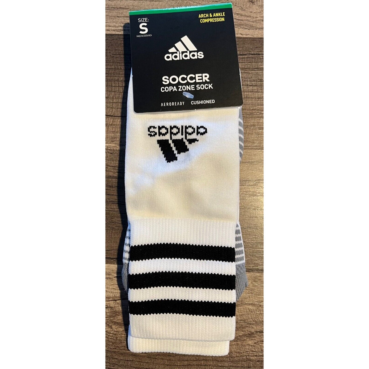 Adidas Copa Zone Cushion Socks White/Black - Small