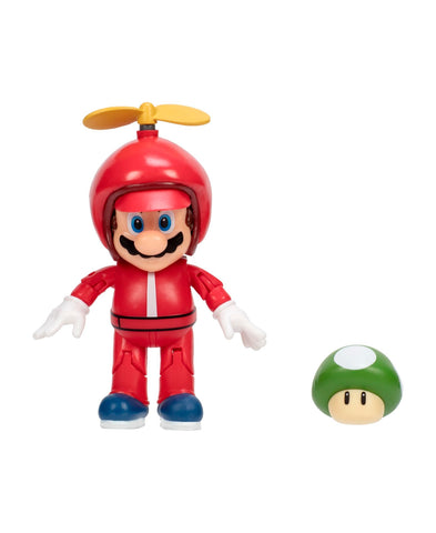 Super Mario 4 Figure - Propeller Mario with Green Mushroom