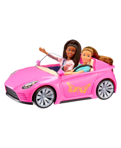 MGA's Dream Ella Stardust Convertible Pink Sports Car 14" Vehicle Fits Two 11.5 Fashion Dolls