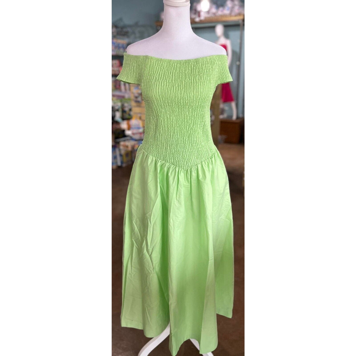 NWT Free People Women Ceci Smock Midi Mint Green City Dress - M