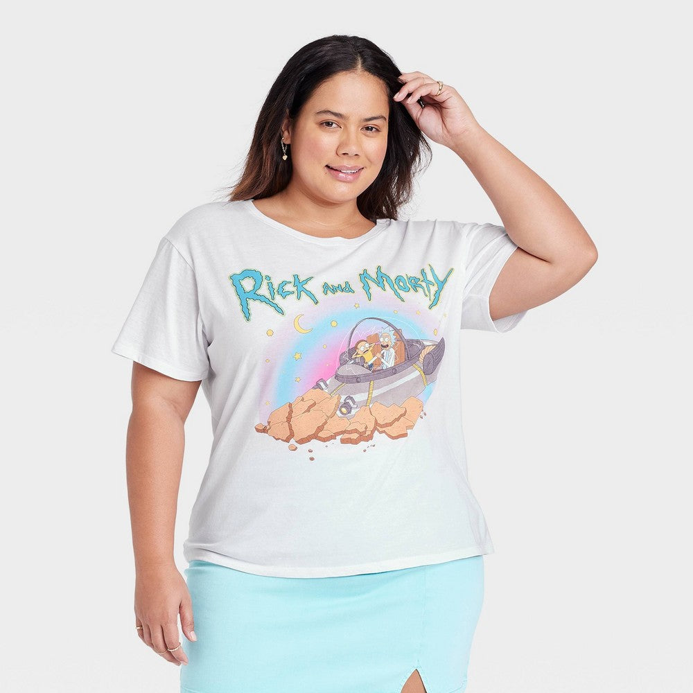 Women's Rick and Morty Space Ship Short Sleeve Graphic T-Shirt - 3X