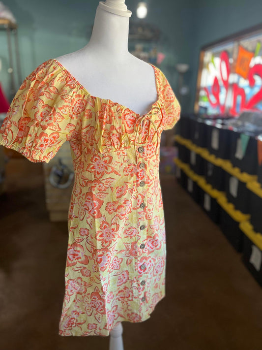 Billabong Wrangler Far & Away Mini Shirt Dress Linen Cotton