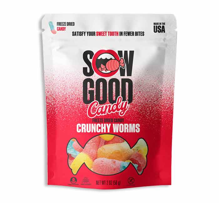 Sow Good Freeze Dried Candy - Crunchy Worms 1.5oz