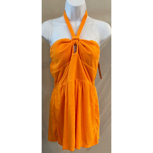 Wild Fable Women's Towel Terry Romper Orange - M