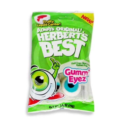 Herbert S Best Gummi Eyez | Gummy Eyes Gummy Candy with Fruity Liquid Center - 2.6oz Bag