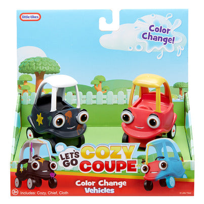 Little Tikes Let’s Go Cozy Coupe 2pk Mini Color Change Vehicles for Tabletop or Floor Push Play Car Fun and Color Change