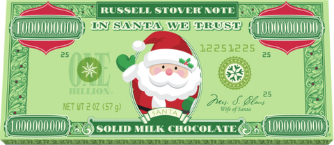 Russell Stover Santa Money Solid Milk Chocolate Bar - 2oz