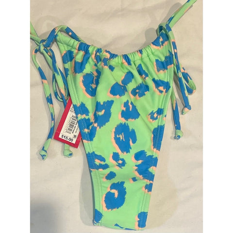 Juniors Tunneled Ultra Hiked Super Cheeky String Bikini Bottom - Xhilaration -L(8-10)