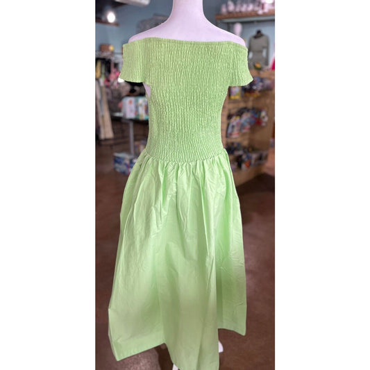 NWT Free People Women Ceci Smock Midi Mint Green City Dress - M