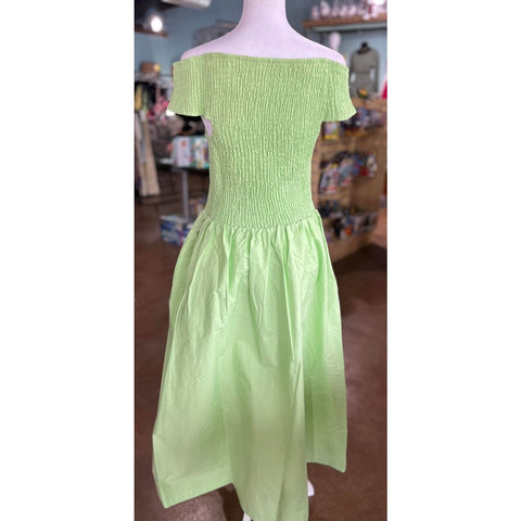 NWT Free People Women Ceci Smock Midi Mint Green City Dress - M