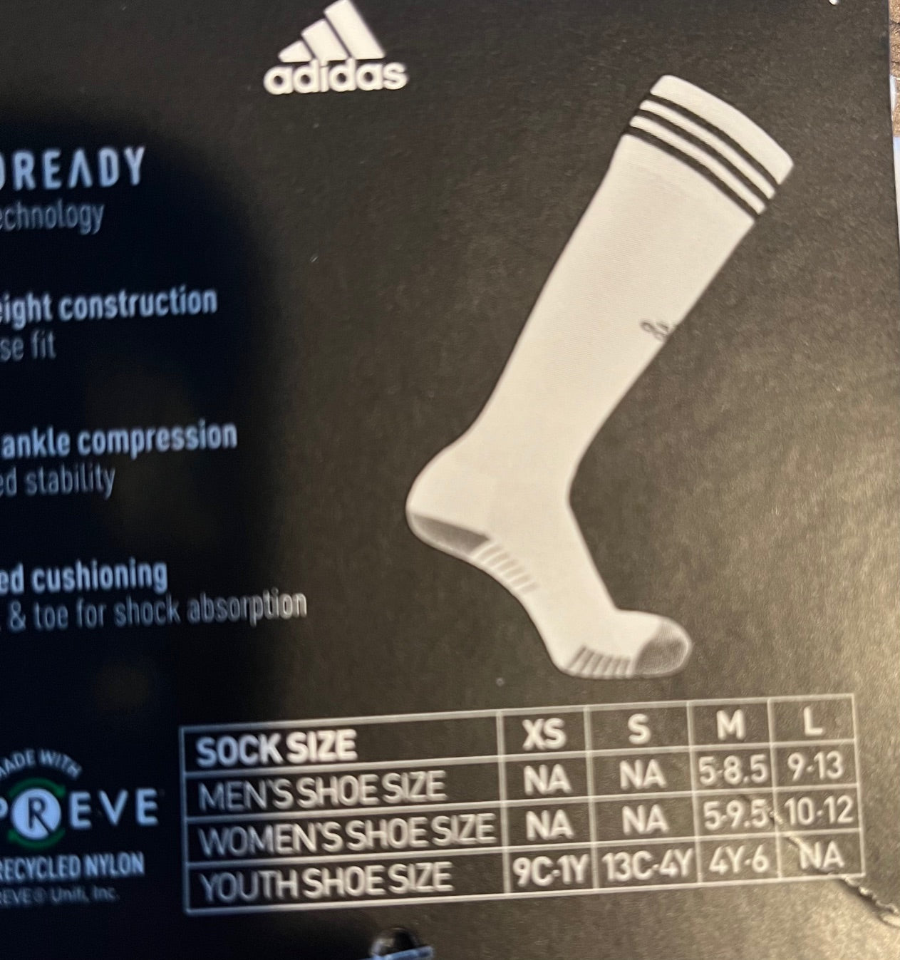 Adidas Copa Zone Cushion IV Socks - Small - White/Black