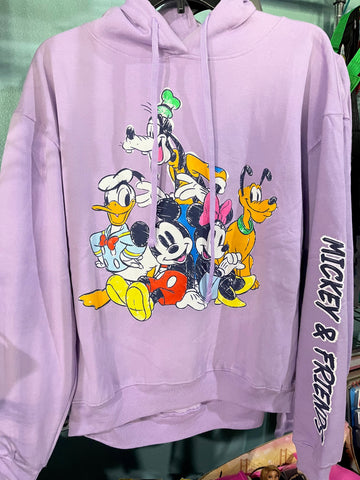 DISNEY Mickey and Friends Women's Lilac Purple Fleece Hoodie Long Sleeve - Size M