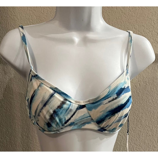 Women's Ribbed Bralette Bikini Top - Shade & Shore - Tie-Dye 32D