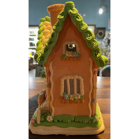 10.5" Illuminated Spring Cottage with Lamb by Valerie Easter Home Decor