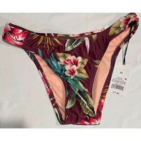 Womens Cheeky Bikini Bottom - Shade & Shore - Plum Floral - XS