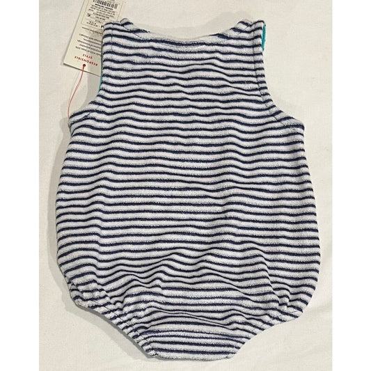 Baby Boys' Striped Terry Henley Romper - Cat & Jack - Size 0-3M