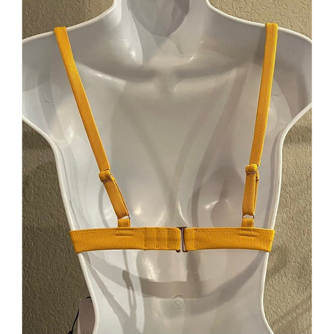 Women's Ribbed Triangle Bikini Top - Shade & Shore - Yellow - XS