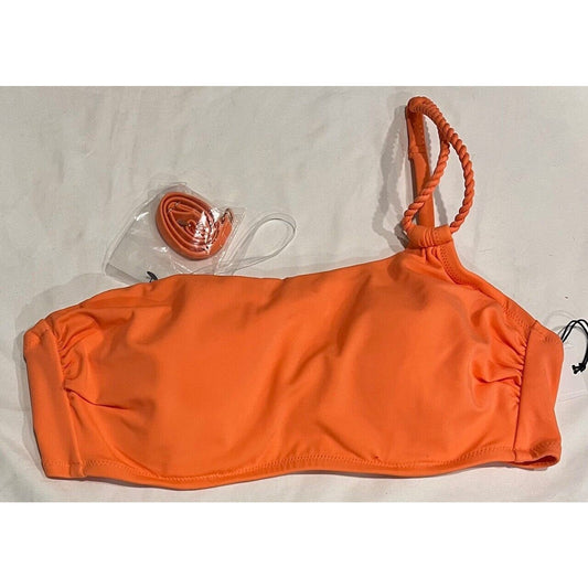 Shade & Shore Women's Braid Detail One Shoulder Bikini Top - Orange 38B