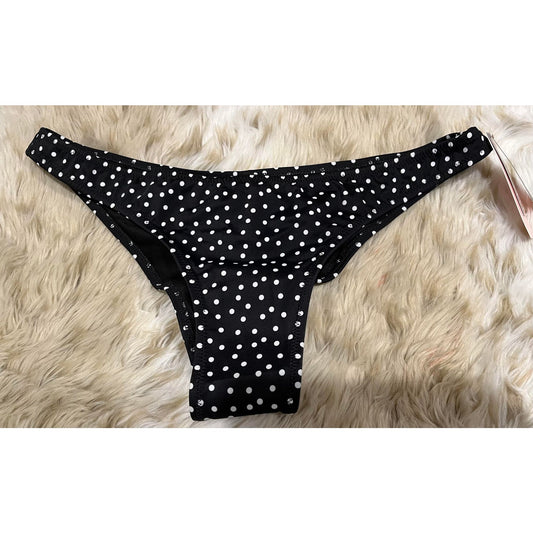 Victoria Secret Swim Bikini Bottom Black Polka Dot - M