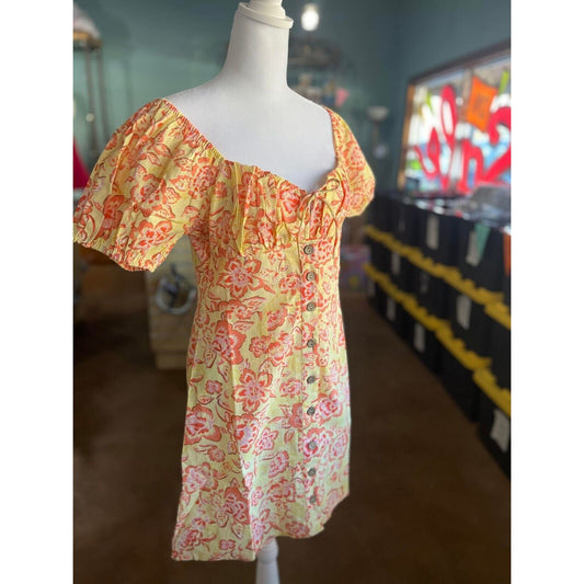 Billabong Wrangler Far & Away Mini Shirt Dress Linen Cotton size M