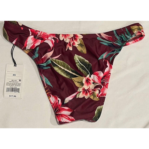 Womens Cheeky Bikini Bottom - Shade & Shore - Plum Floral - XS