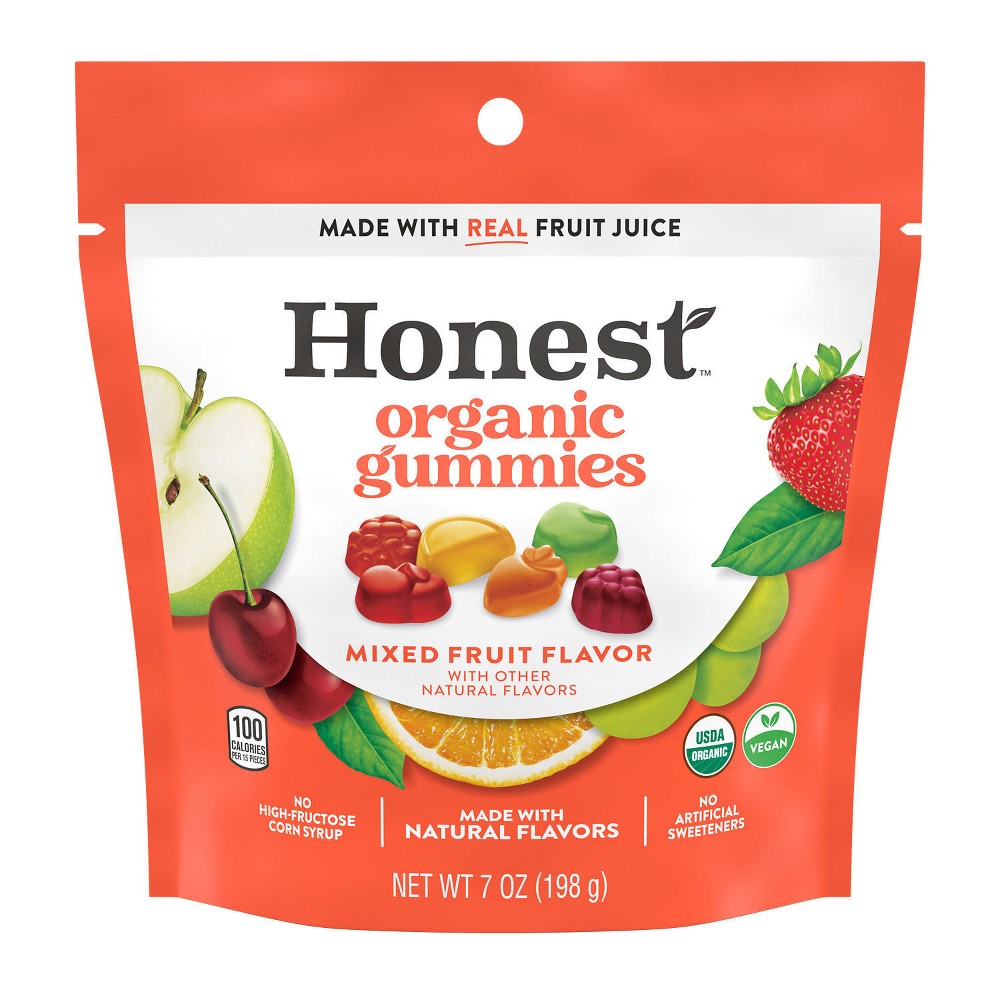 Honest Assorted Fruit Flavored Organic Gummies Candy 7oz