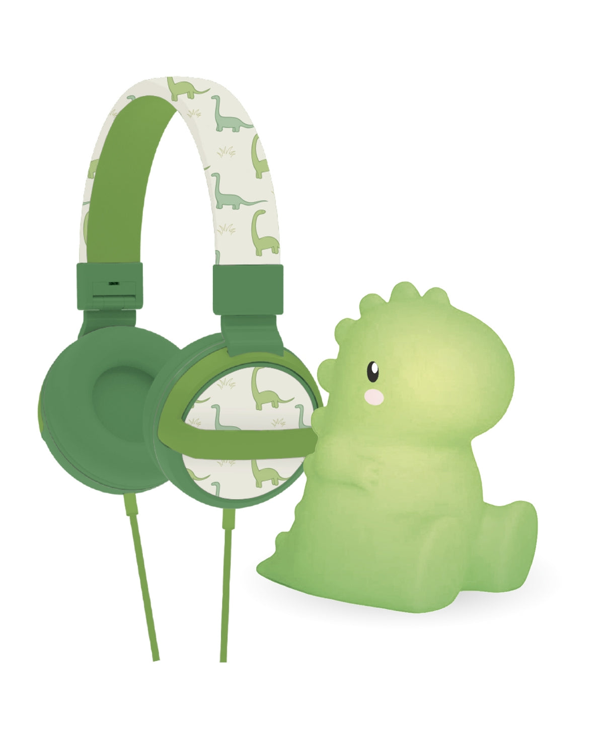 Gabba Goods Safe Sounds Volume Limiting Dinosaur Headphones and Nightlight 2 Piece Set